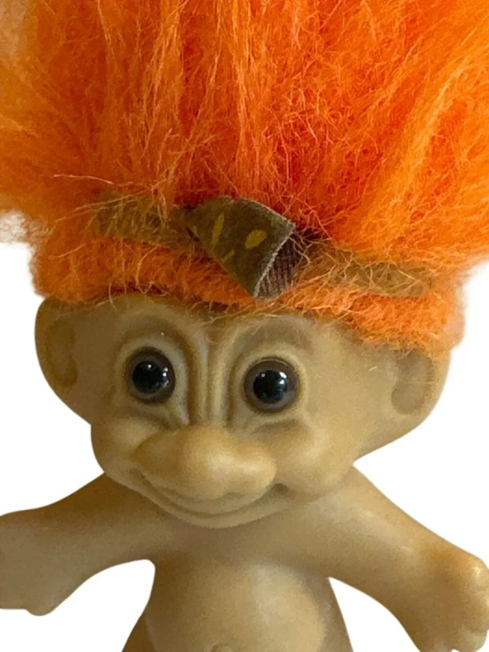 Vintage Russ Indian Brave Native American Boy Troll Doll No Outfit 90s Orange